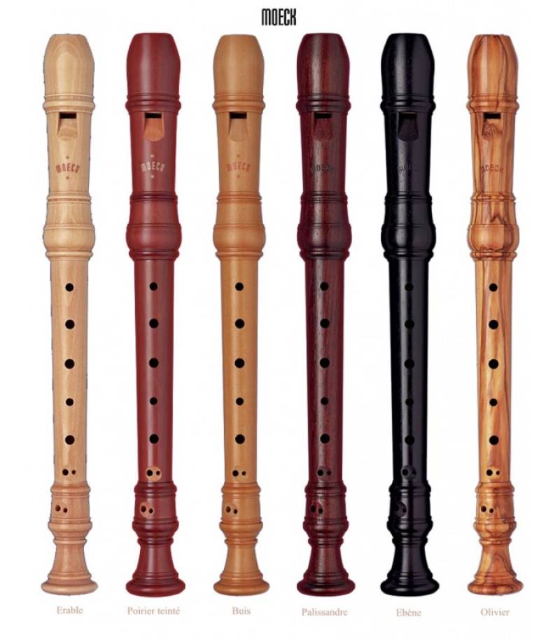 Flûtes à bec alto de la marque Moëck, différentes essences de bois.